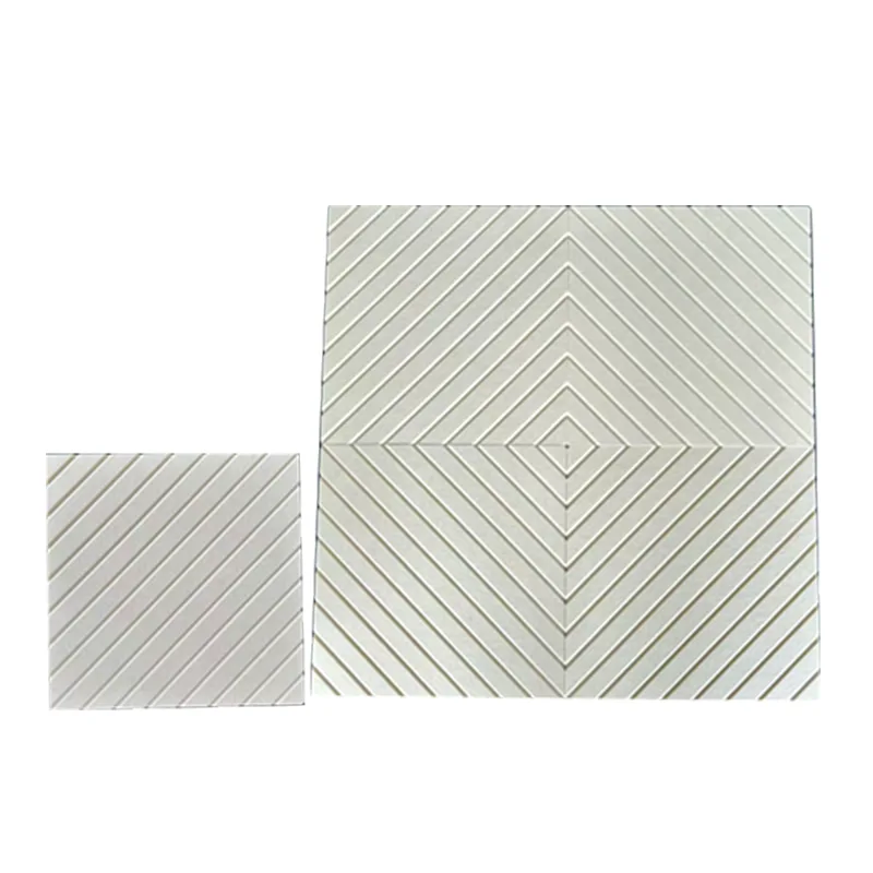 V-cut PET feltrozko panel akustikoa beige